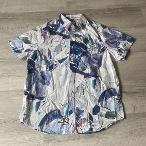 Men's Abstract Blue and Purple Shirt